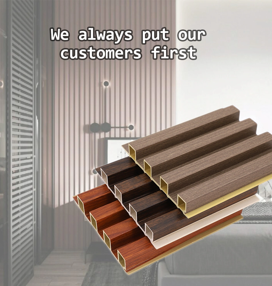 China Wholesale Factory Indoor Decor Wood Plastic Composite PVC Coating Cladding Fluted Wall Board Interior WPC Wall Panel