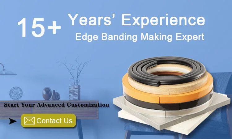 Plastic Cabinet Edging PVC Edge Banding Tape Rubber Cabinet Wood Grain Edge Strips Trim