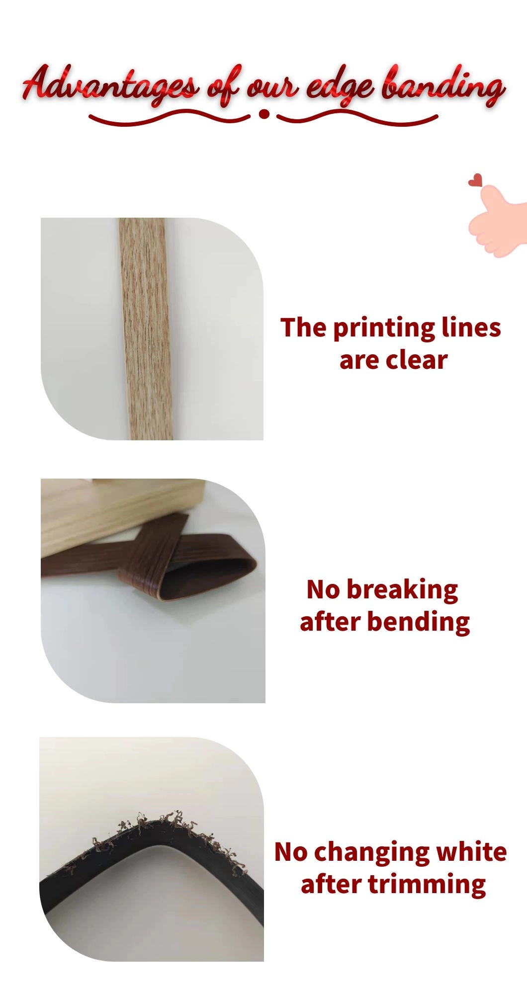 Yueda 3/4&quot; Plastic Edging Tape Strip PVC Trim for Furniture/Building Material