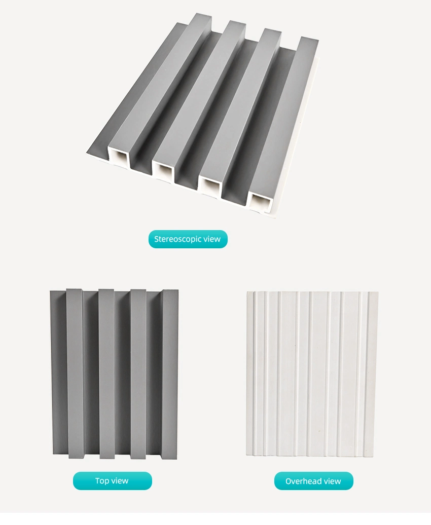 Interior Plastic Wooden Composite Covering Board Wainscoting Vinyl Timber Decorativo 3D Fluted Cladding PVC WPC Wall Panel