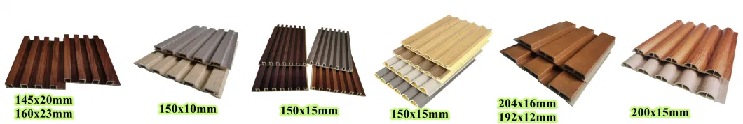 Sample Customization Hotel Background Decorate WPC PVC Composite Ceiling Cladding Fluted Wall Panel
