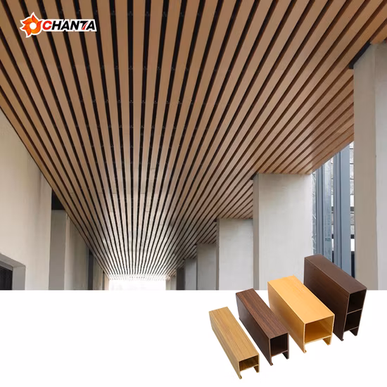 WPC Modern Wood Ceiling Tiles PVC Ceiling Panels for Interior Decoration